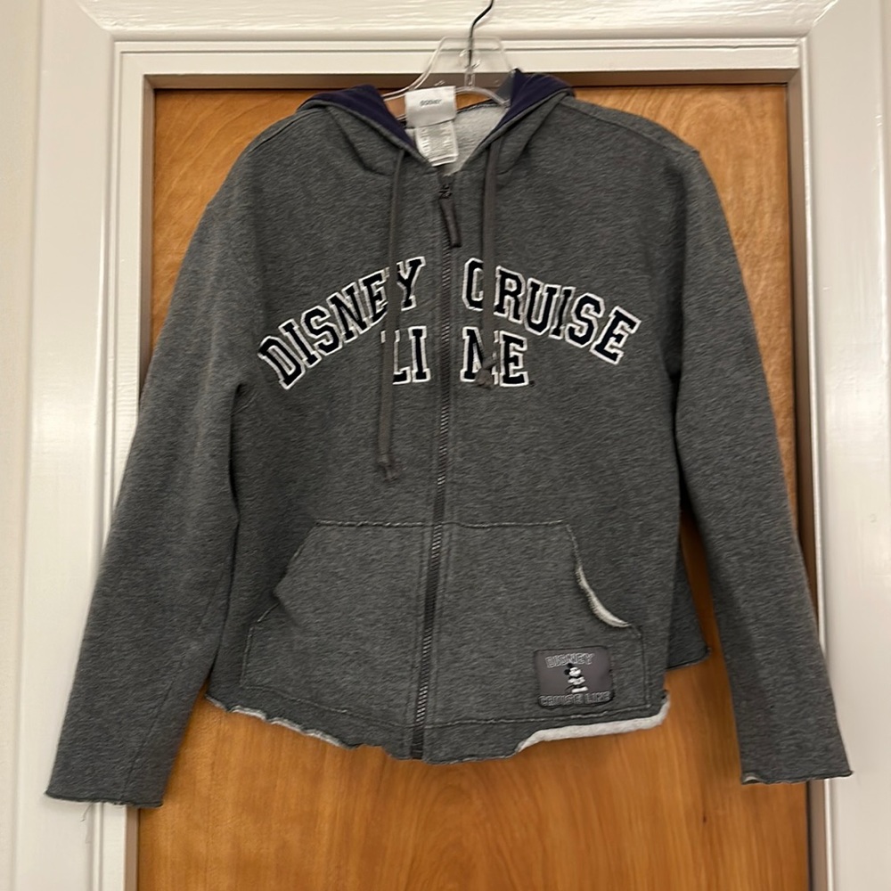 Disney Cruise Line Cropped Zip Up Hoodie large vintage
